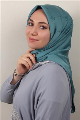 Modakaşmir İpeksi Jakar Eşarp 5357-8 Turkuaz