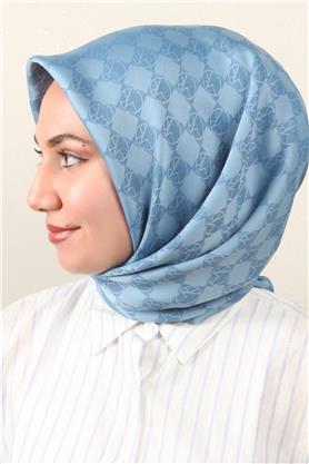 Modakaşmir Mk Desen Eşarp 5354-1 Mavi
