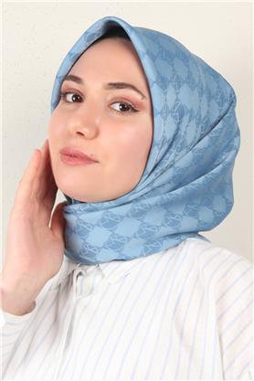 Modakaşmir Mk Desen Eşarp 5354-1 Mavi