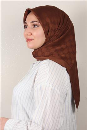 Modakaşmir Mk Desen Eşarp 5354-19 Çikolata Kahve