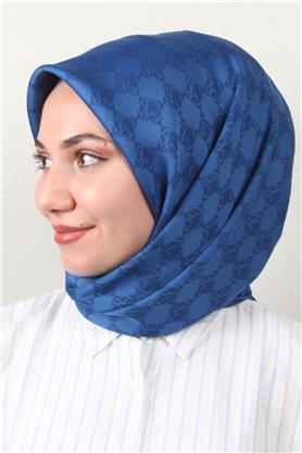 Modakaşmir Mk Desen Eşarp 5354-3 Saks Mavisi