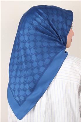 Modakaşmir Mk Desen Eşarp 5354-3 Saks Mavisi