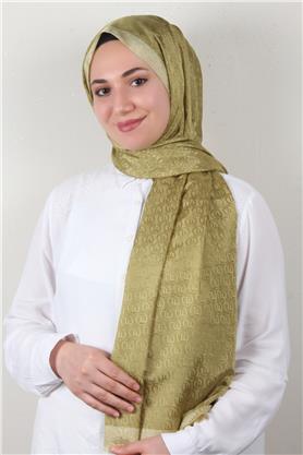 Monogram Şal 145-28 Fıstık Yeşili
