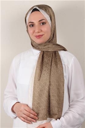 Monogram Şal 145-34 Kahverengi