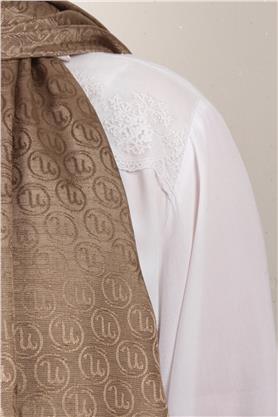 Monogram Şal 145-34 Kahverengi