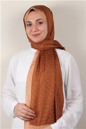 Monogram Şal 145-36 Kiremit