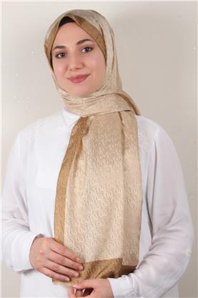 Monogram Şal 145-44 Sütlü Kahve