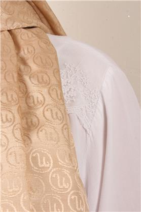 Monogram Şal 145-44 Sütlü Kahve