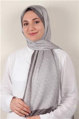 Monogram Şal 145-45 Gümüş