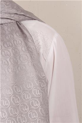 Monogram Şal 145-45 Gümüş