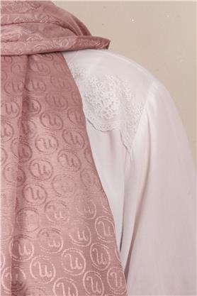 Monogram Şal 145-48 Koyu Pudra