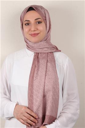 Monogram Şal 145-48 Koyu Pudra