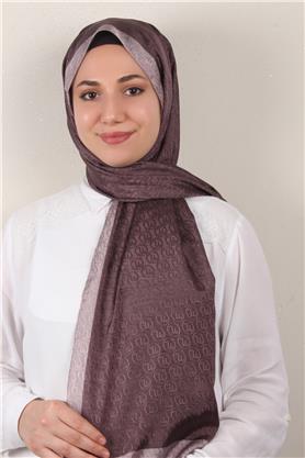 Monogram Şal 145-49 Patlıcan Moru