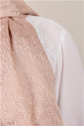 Monogram Şal 145-51 Koyu Bej
