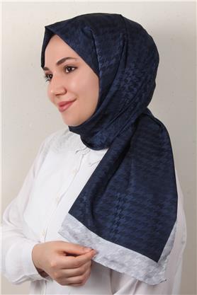 Monogram Şal 149-24 Lacivert