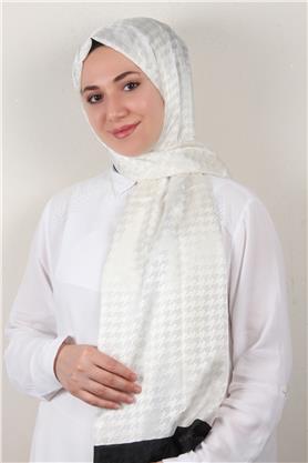 Monogram Şal 149-26 Beyaz