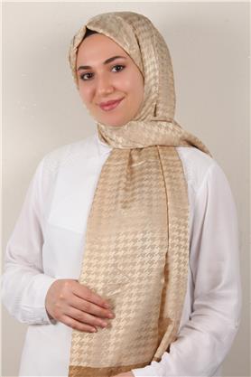 Monogram Şal 149-28 Sütlü Kahve