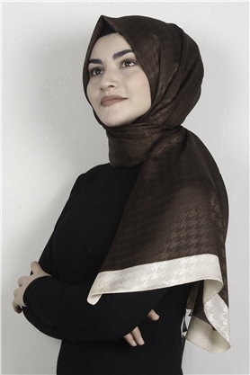 Monogram Şal 149-3 Kahverengi