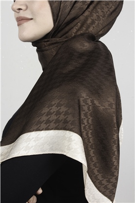 Monogram Şal 149-3 Kahverengi