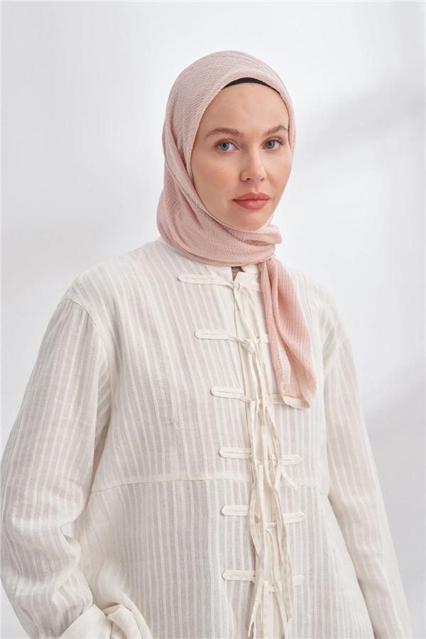 Müslin Biyeli Eşarp 3353-110 Pudra