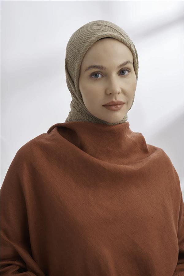 Müslin Biyeli Eşarp 3353-131 Toprak 