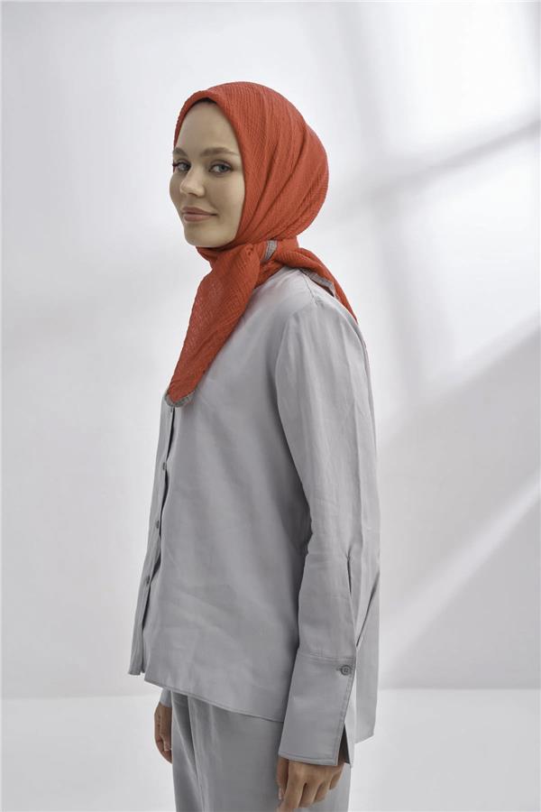 Müslin Biyeli Eşarp 3353-50 Kırmızı 