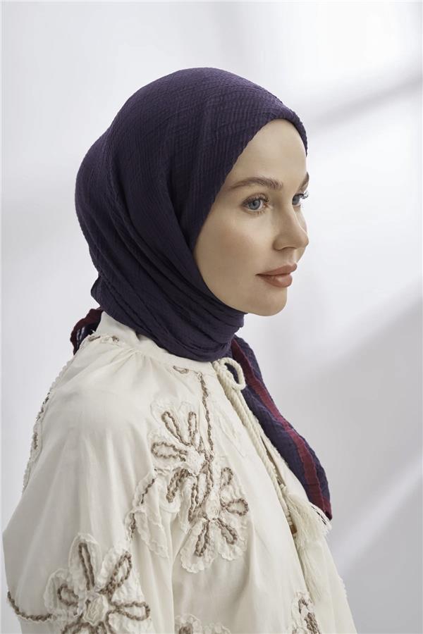 Müslin Biyeli Eşarp 3353-82 Mürdüm 