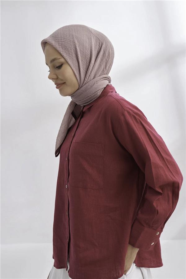 Müslin Biyeli Eşarp 3353-903 Sisli Pudra 