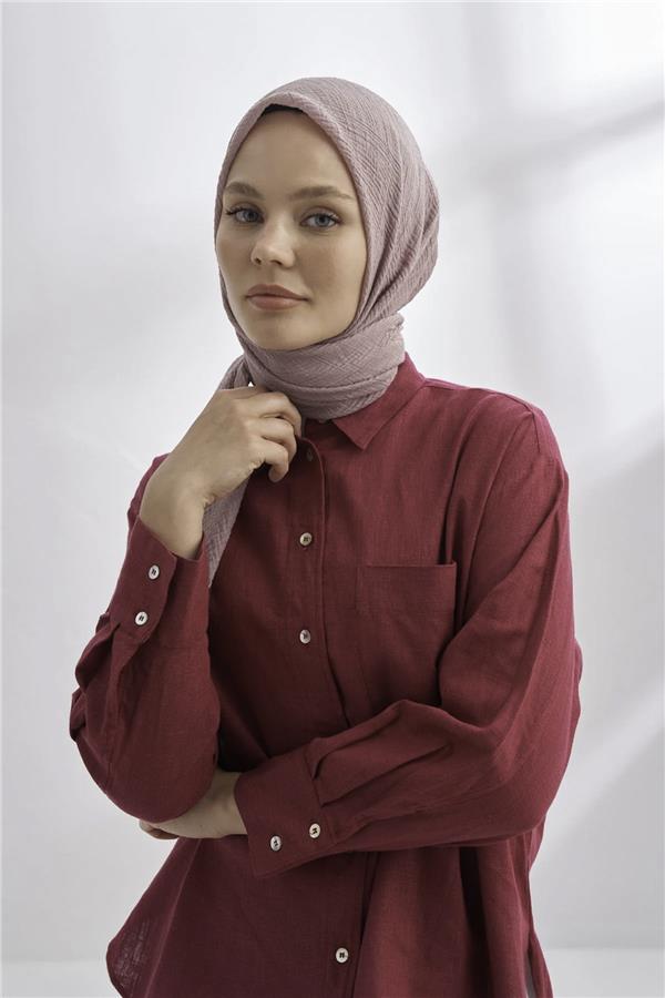 Müslin Biyeli Eşarp 3353-903 Sisli Pudra 