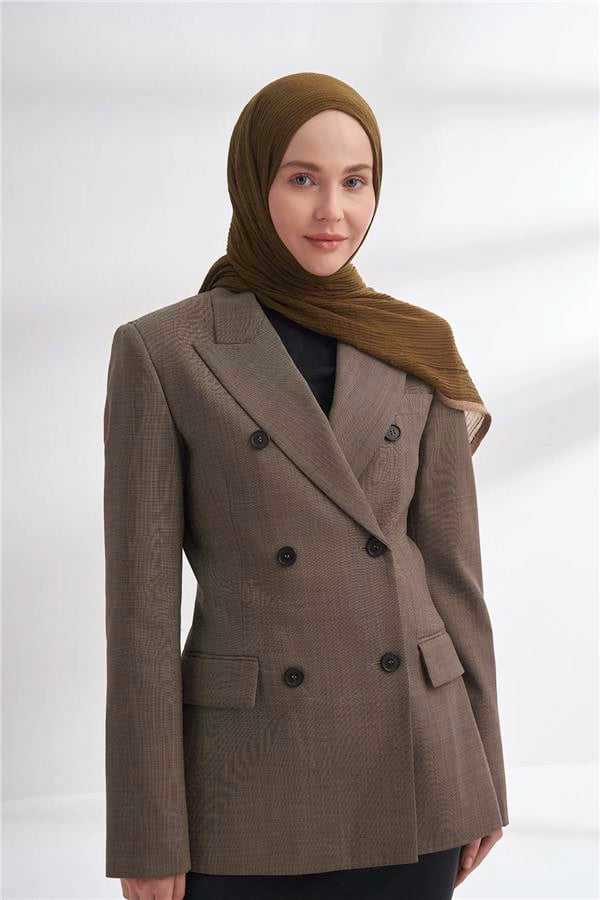 Müslin Biyeli Şal 3352-1043 Yosun