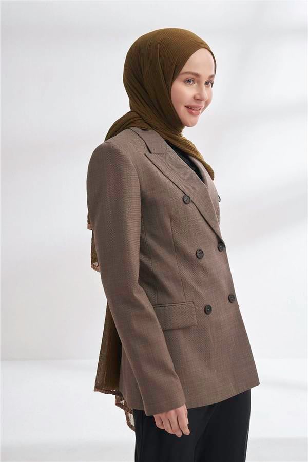 Müslin Biyeli Şal 3352-1043 Yosun