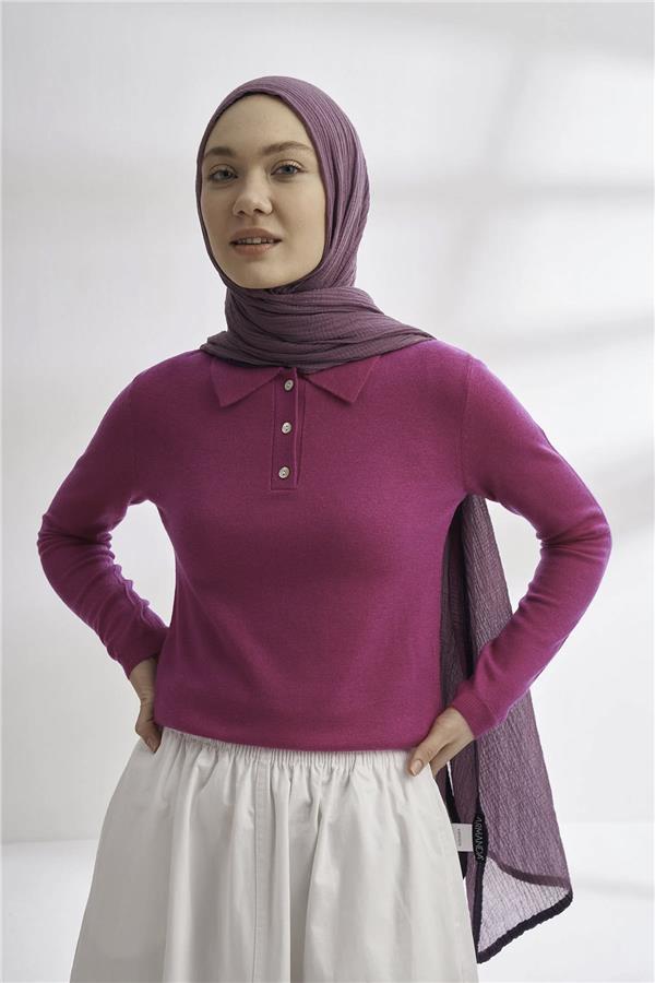 Müslin Biyeli Şal 3352-186 Leylak