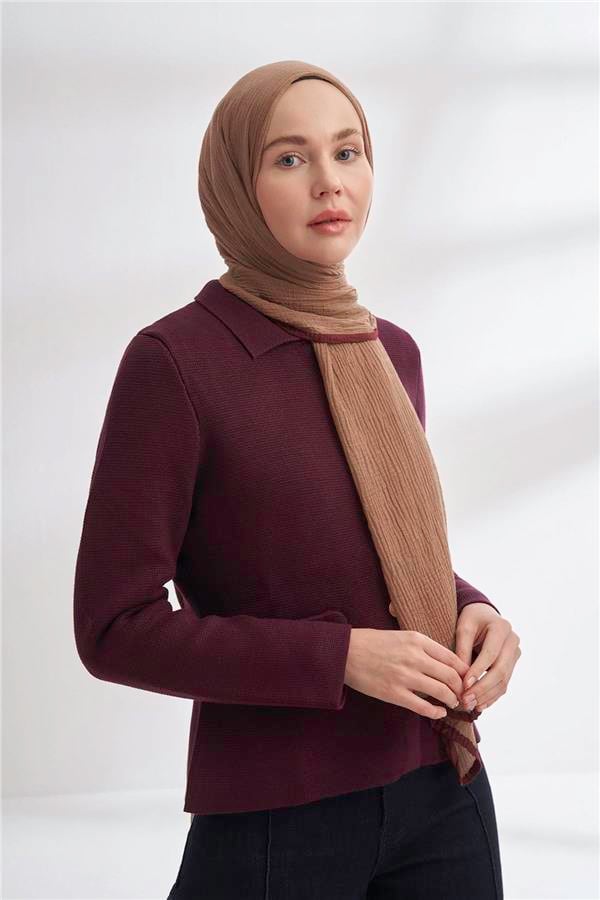 Müslin Biyeli Şal 3352-35 Vizon 