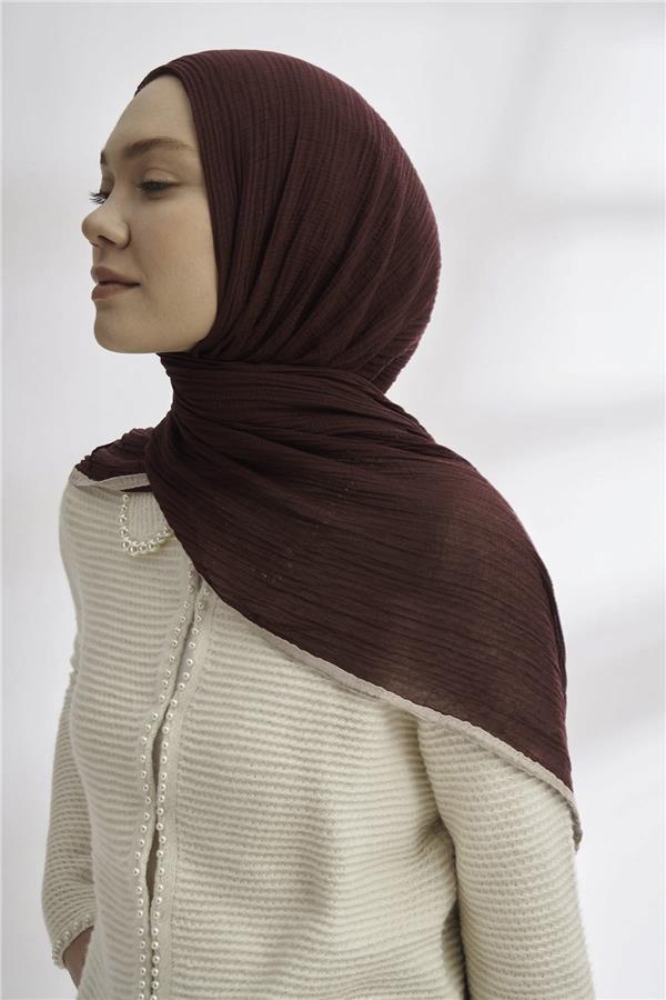 Müslin Biyeli Şal 3352-544 Burgundy