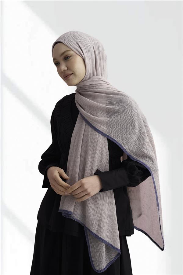 Müslin Biyeli Şal 3352-574 Duman