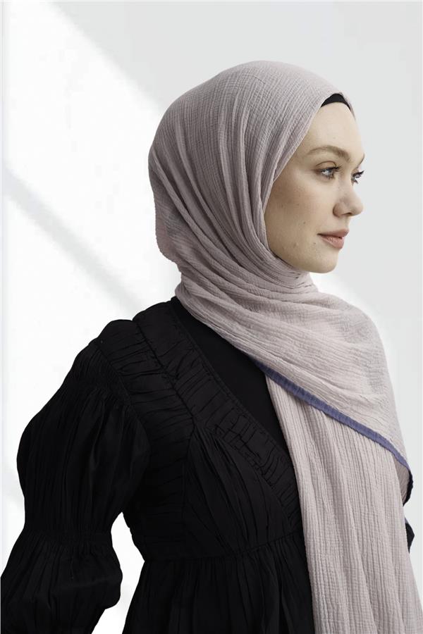 Müslin Biyeli Şal 3352-574 Duman