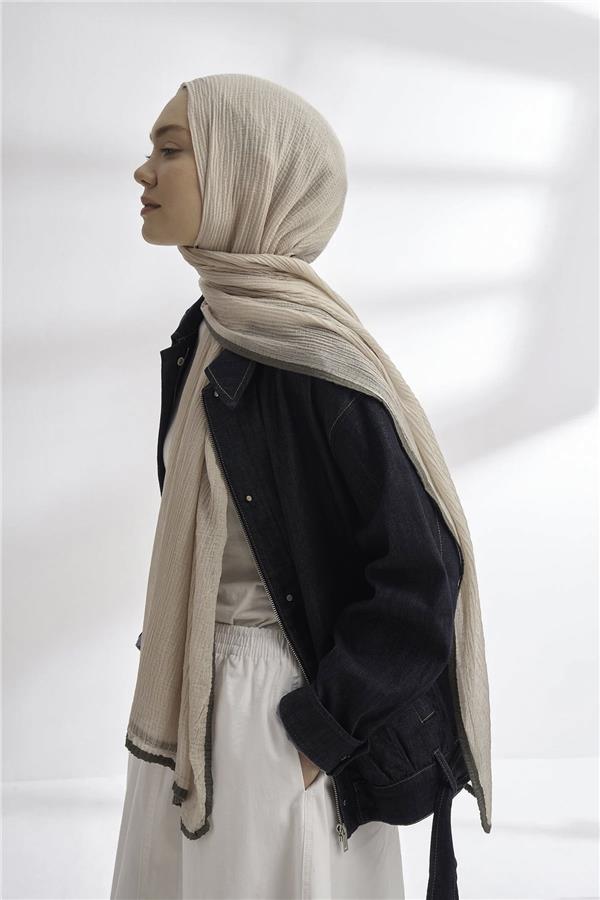 Müslin Biyeli Şal 3352-66 Taş