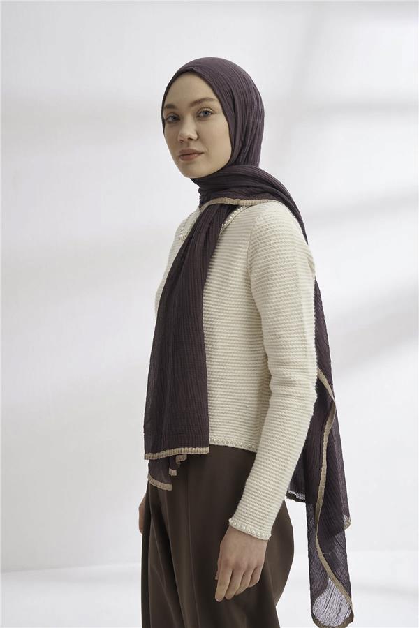 Müslin Biyeli Şal 3352-800 Lavanta