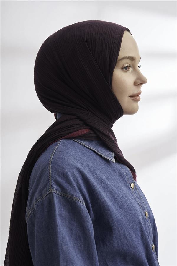 Müslin Biyeli Şal 3352-82 Mürdüm