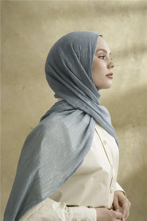 Müslin Yaprak Desen Şal 3351-234 Çağla Yeşili 