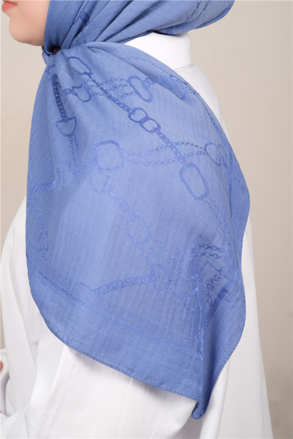 Naia Lyocell Coton Eşarp 1601-10 Mavi 