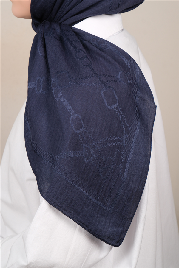 Naia Lyocell Coton Eşarp 1601-13 Lacivert 