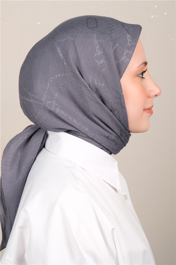 Naia Lyocell Coton Eşarp 1601-2 Füme 