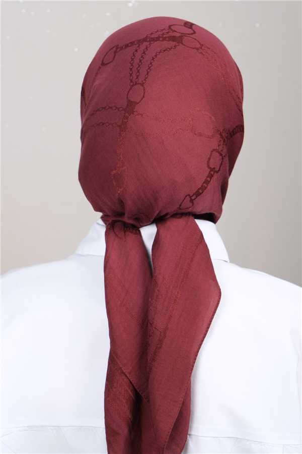 Naia Lyocell Coton Eşarp 1601-6 Bordo 