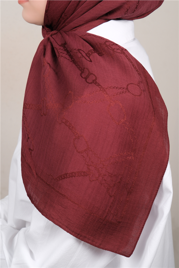 Naia Lyocell Coton Eşarp 1601-6 Bordo 