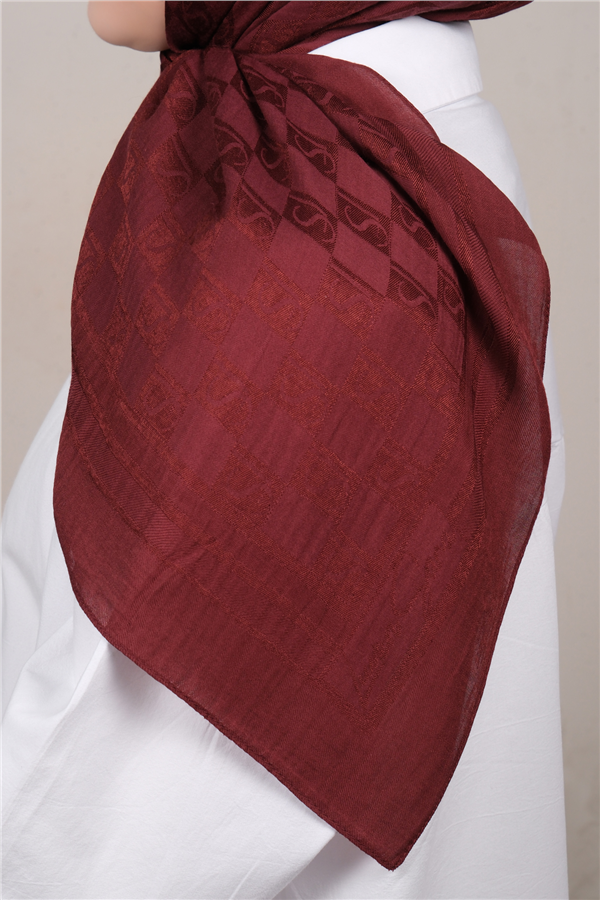 Naia Lyocell Coton Eşarp 6851-13 Bordo 
