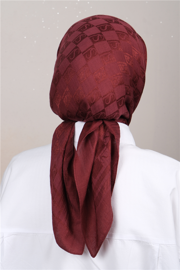 Naia Lyocell Coton Eşarp 6851-13 Bordo 