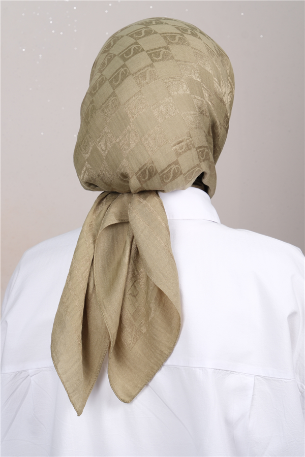 Naia Lyocell Coton Eşarp 6851-7 Olive 