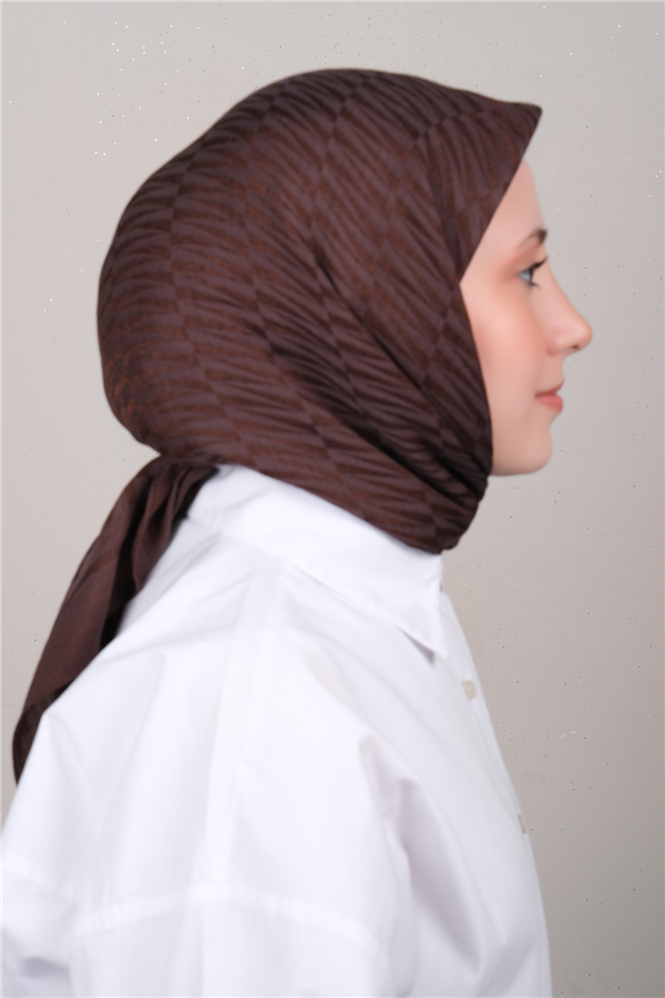 Naia Lyocell Coton Eşarp 8614-13 Kahve 