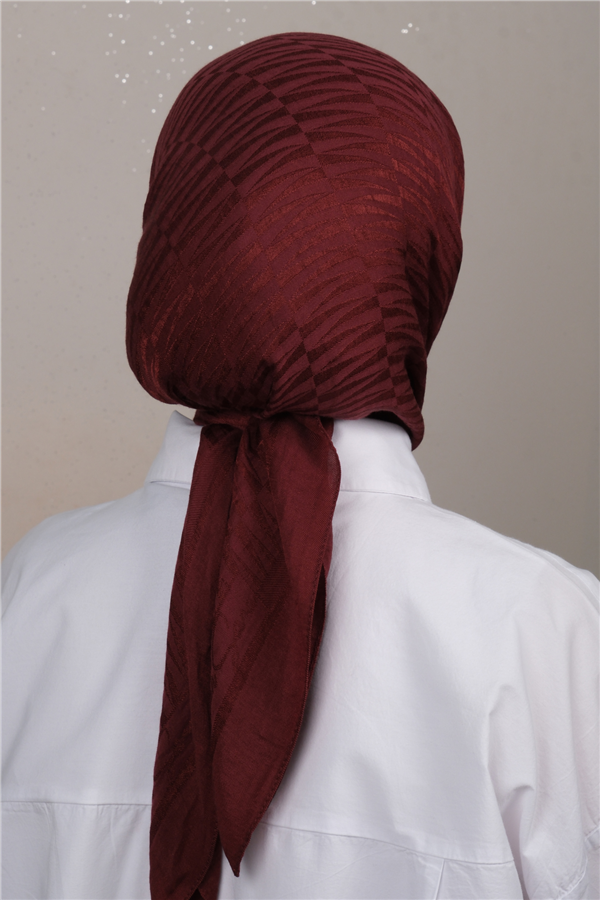 Naia Lyocell Coton Eşarp 8614-4 Bordo 